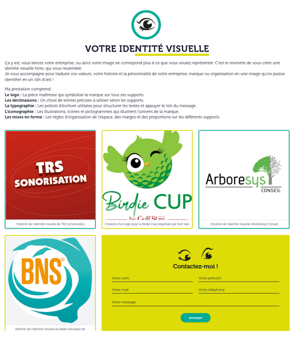 Page client - identité visuelle